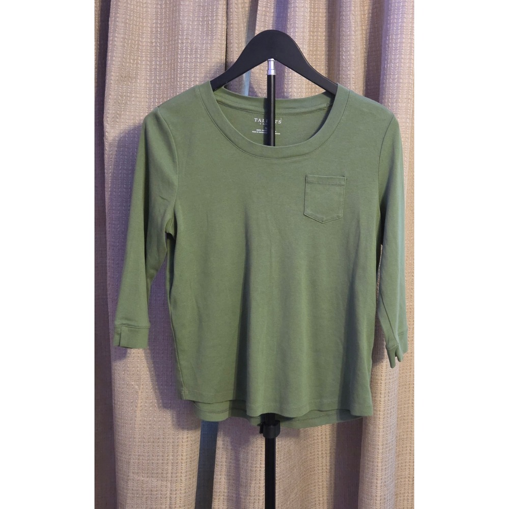 Talbots Petites 100% Cotton T-Shirt Women's Size SP Green
